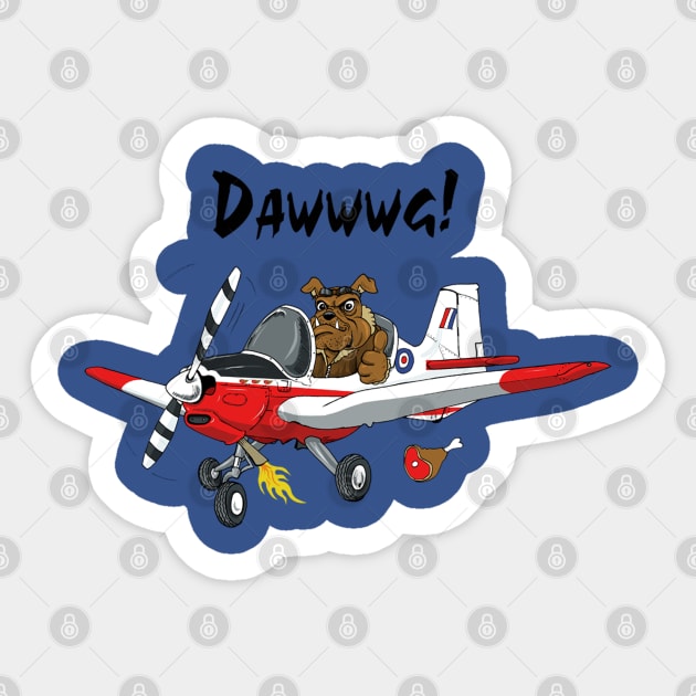 Bulldog Aircraft Design Sticker by Funky Aviation